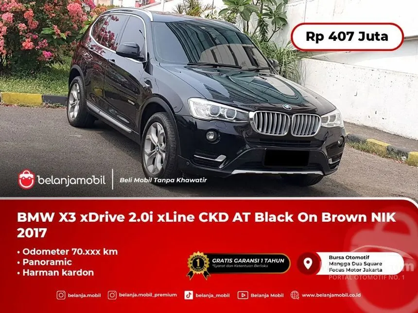 Jual Mobil BMW X3 2017 xDrive20i xLine 2.0 di DKI Jakarta Automatic SUV Hitam Rp 407.000.000