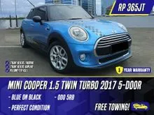 2017 MINI Cooper 1.5 5 Door Hatchback Twin Turbo Blue on Black Biru 4 Door