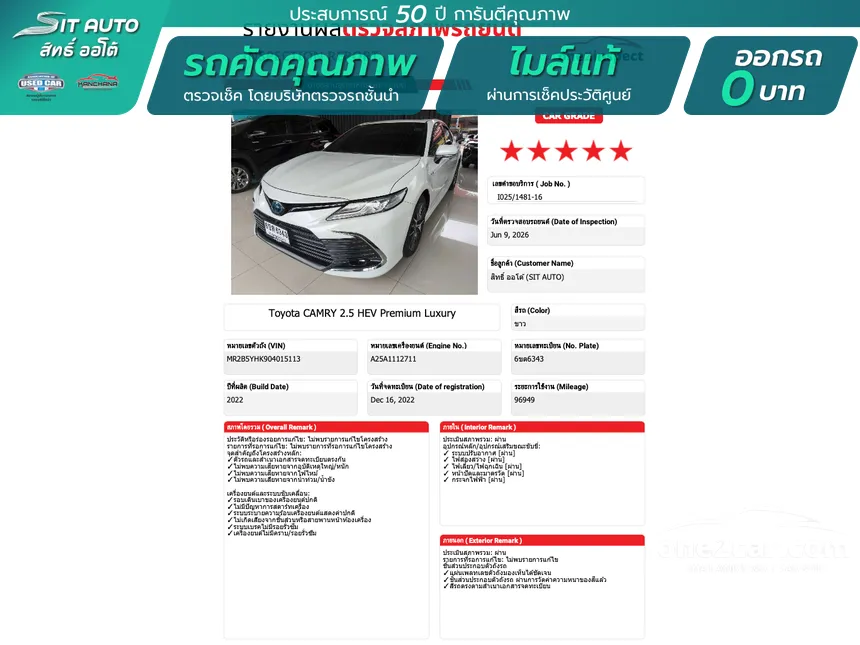 2022 Toyota CAMRY HEV Premium Luxury Sedan