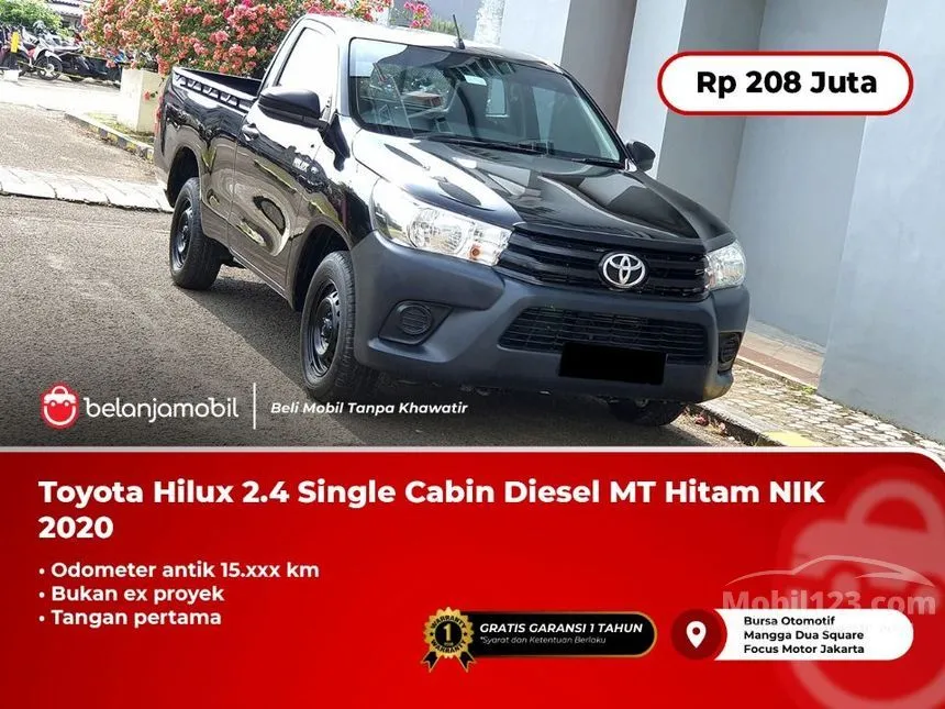 Jual Mobil Toyota Hilux 2020 Single Cab (Diesel) 2.4 di DKI Jakarta Manual Pickup Hitam Rp 208.000.000