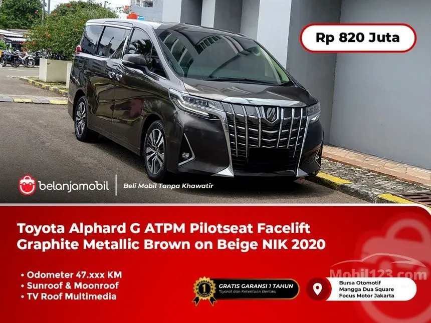 Jual Mobil Toyota Alphard 2020 G 2.5 di DKI Jakarta Automatic MPV Hitam Rp 820.000.000