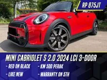 2023 MINI Cabrio 2.0 Cooper S Convertible LCI 3 Door Cabriolet Red on Black Merah