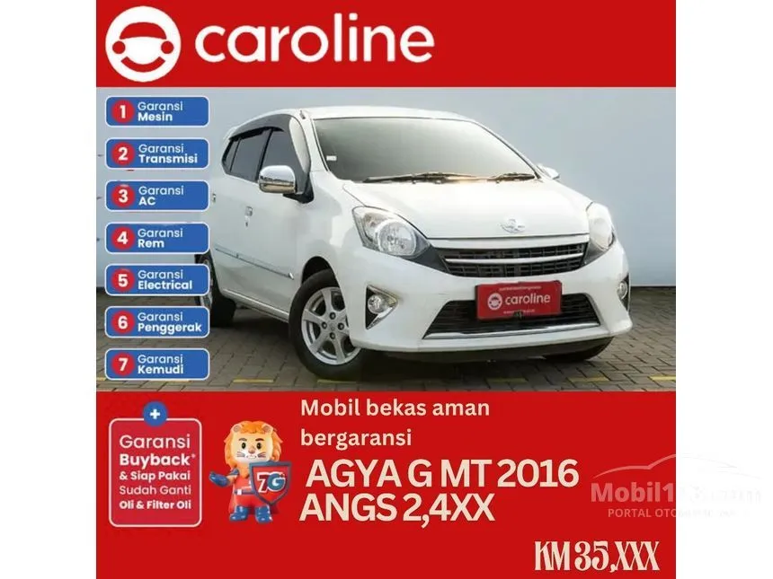 Jual Mobil Toyota Agya 2016 G 1.0 di Jawa Barat Manual Hatchback Putih Rp 95.000.000