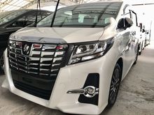 2015 Toyota Alphard 2.5 G SC, REVERSE CAM, 18 SPORT RIM, WHITE, 7 SEATER, MPV, HALF LEATHER PILOT SEAT, CHEAP PRICE!