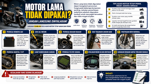 10 Hal Wajib Cek Sebelum Nyalakan Motor yang Lama Mangkrak