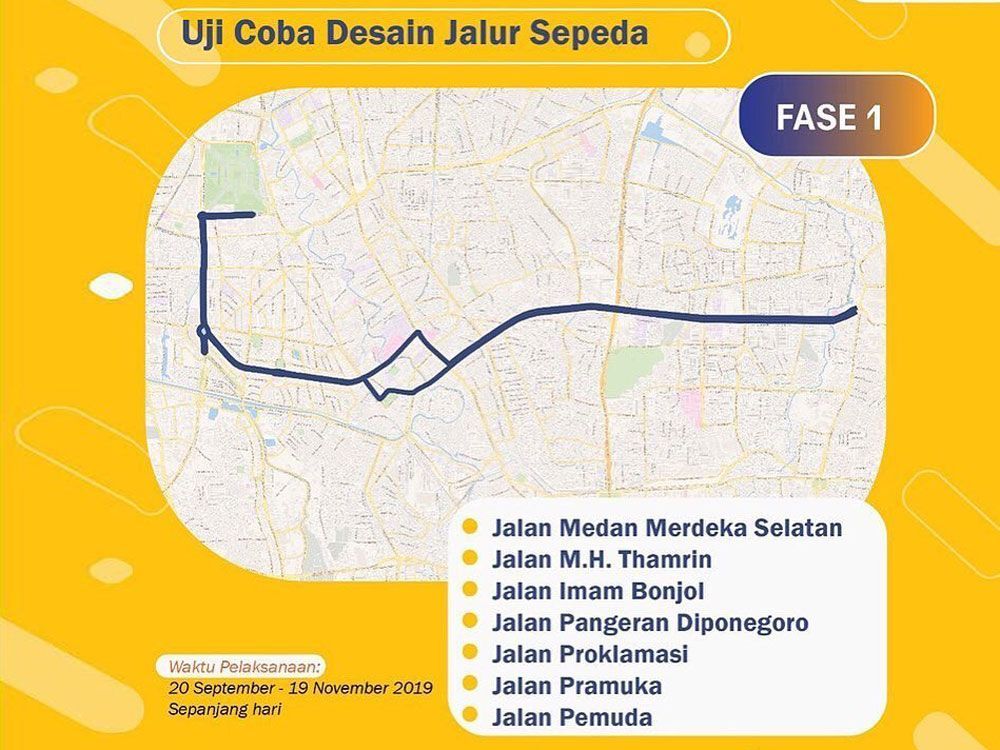 Pemerintah DKI Jakarta Ujicoba Jalur Sepeda