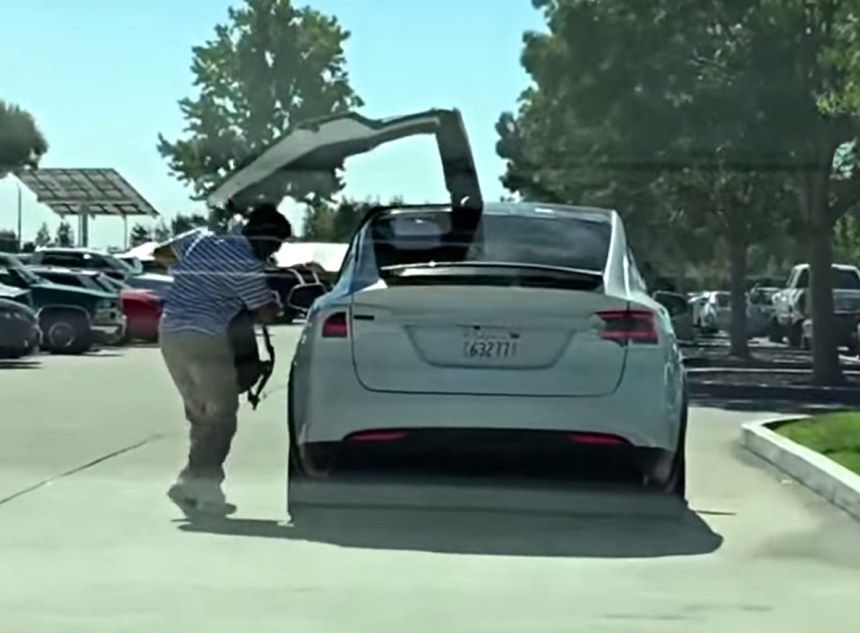 Video Bare Tesla Model X Spotted With Gullwing Door Action