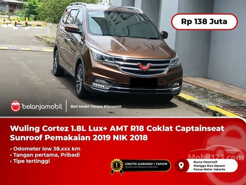 Jual Mobil Wuling Cortez 2018 L Lux+ 1.8 di Banten Automatic MPV Coklat Rp 138.000.000