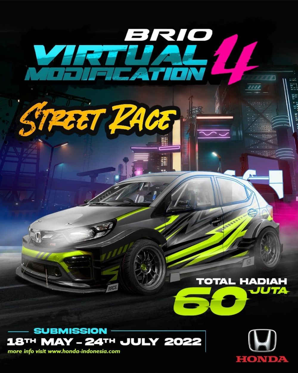 Honda Brio Virtual Modification 2022 Resmi Digelar, Hadiah Puluhan Juta Rupiah Tunai!
