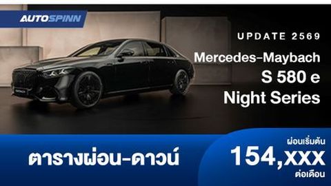 ตารางผ่อน Mercedes-Maybach S 580 e Night Series ใหม่ล่าสุด