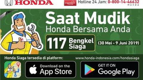 Honda Siapkan 117 Bengkel Siaga saat Musim Mudik 2019