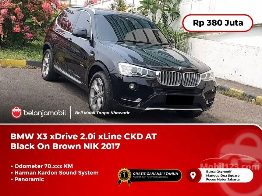 Jual Mobil BMW X3 2017 xDrive20i xLine 2.0 di DKI Jakarta Automatic SUV Hitam Rp 380.000.000