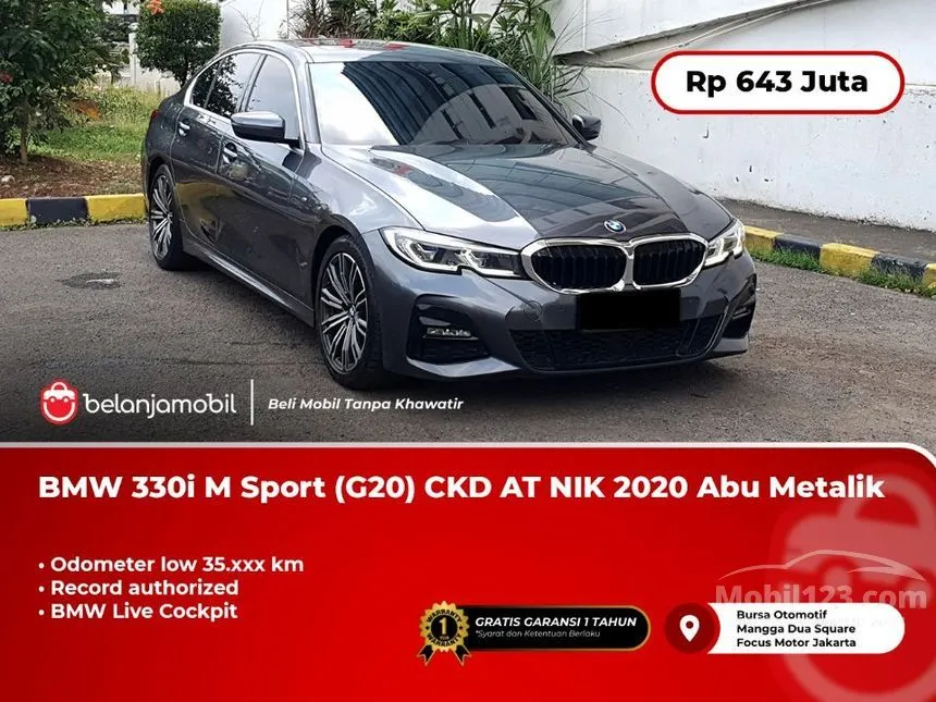 Jual Mobil BMW 330i 2020 M Sport 2.0 di DKI Jakarta Automatic Sedan Abu