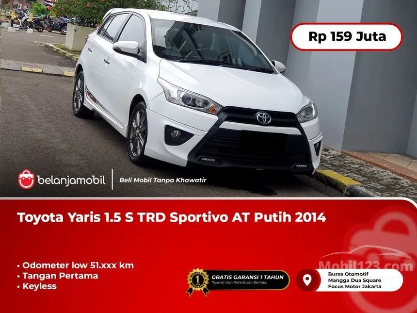 Jual Mobil Toyota Yaris 2014 S TRD Sportivo 1.5 di DKI Jakarta Automatic Hatchback Putih Rp 159.000.000