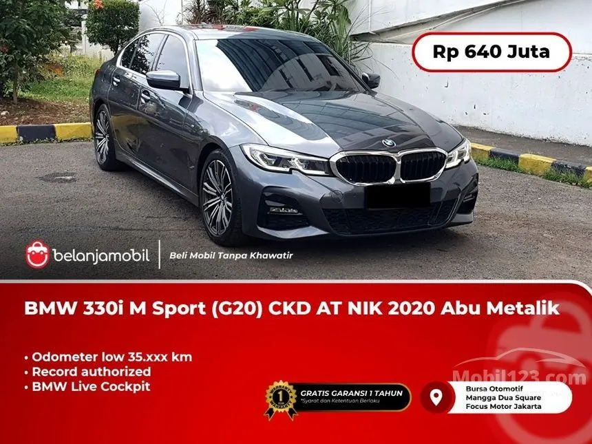 Jual Mobil BMW 330i 2020 M Sport 2.0 di DKI Jakarta Automatic Sedan Abu