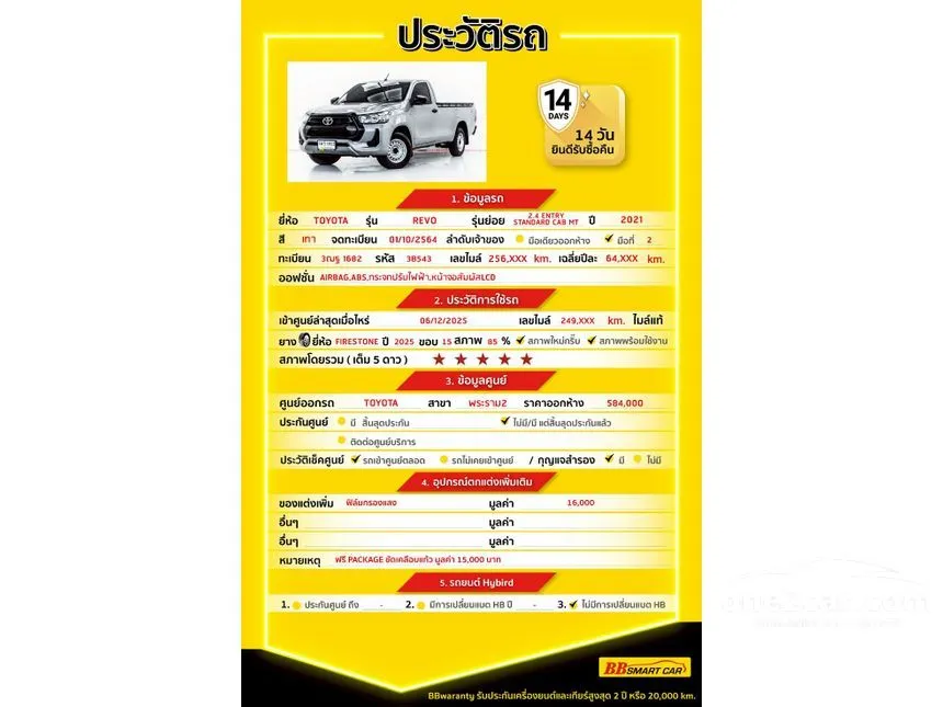 2021 Toyota HILUX REVO Entry Single Cab Pickup