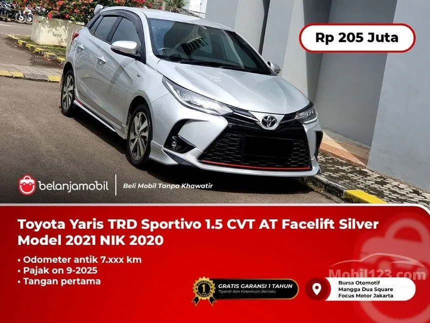 Jual Mobil Toyota Yaris 2020 TRD Sportivo 1.5 di DKI Jakarta Automatic Hatchback Silver Rp 205.000.000
