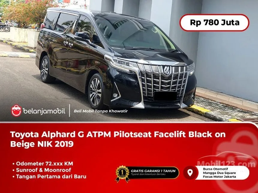 Jual Mobil Toyota Alphard 2019 G 2.5 di DKI Jakarta Automatic MPV Hitam Rp 780.000.000