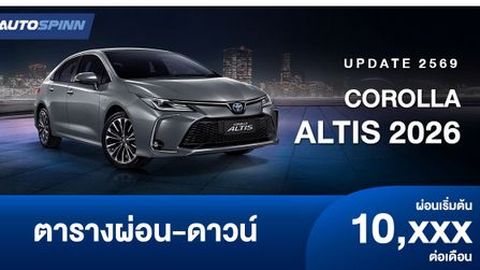ตารางผ่อน TOYOTA COROLLA ALTIS 2 รุ่นย่อยใหม่ 1.8G และ HEV Smart