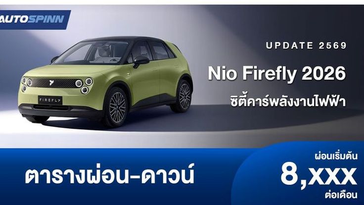 ตารางผ่อน Nio Firefly ซิตี้คาร์พลังงานไฟฟ้า