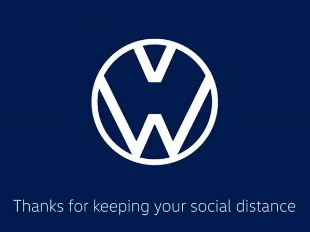 Kampanye Social Distancing, Huruf V dan W di Logo VW Sementara Pisah