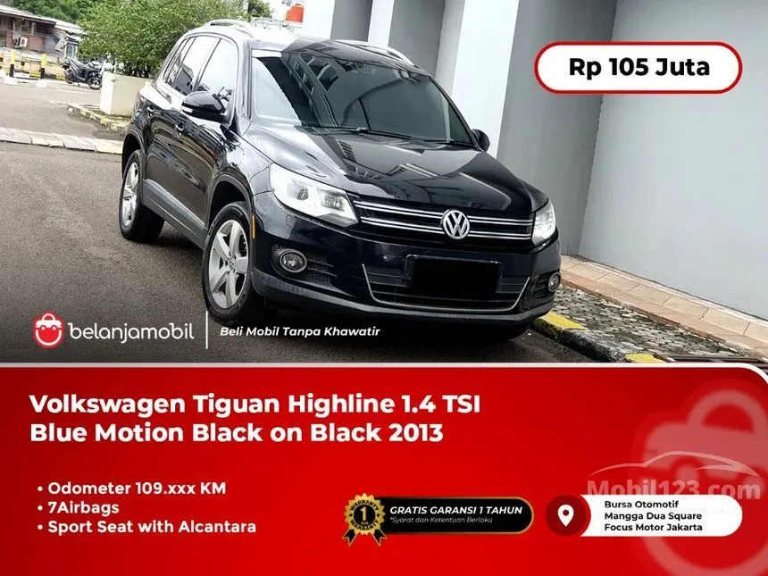 Jual Mobil Volkswagen Tiguan 2013 TSI Highline 1.4 di DKI Jakarta Automatic SUV Hitam Rp 105.000.000