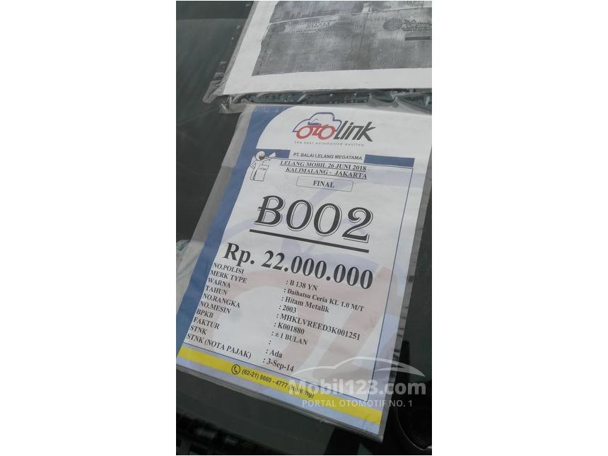 Jual Mobil Daihatsu Ceria 2003 KL 0.8 di DKI Jakarta 